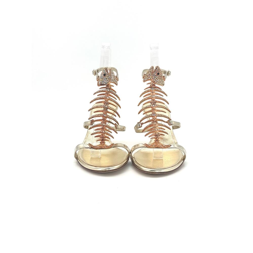Giuseppe Zanotti Fishbone Crystals Pirana Samantha Jones Heeled Sandals 36.5 - Picture 3 of 9